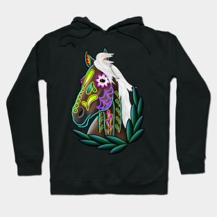 Day of the Dead Flaxen Chestnut Sugar Skull Horse Hoodie